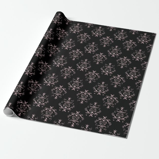 Vintage Damastmönster Presentpapper (Utrullad)