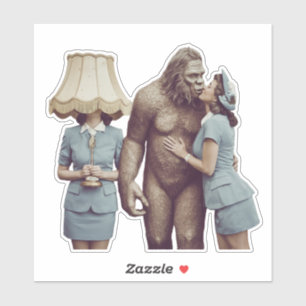 Vintage damen kysser Sasquatch Klistermärken