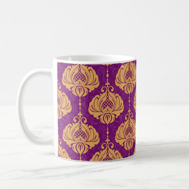 Vintage damm, sömlös mönster kaffemugg (Vänster)