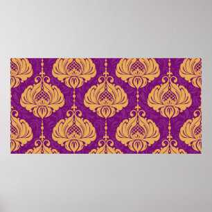 Vintage damm, sömlös mönster poster