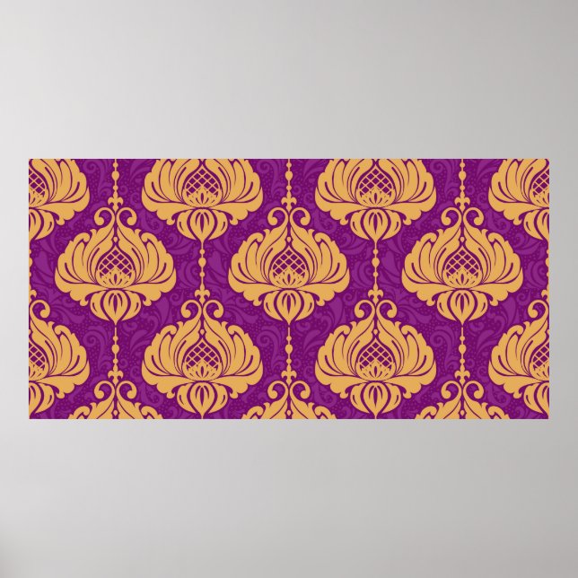 Vintage damm, sömlös mönster poster (Framsidan)