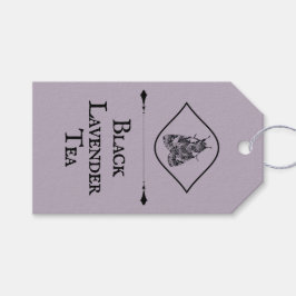 Vintage dammig lavendelbläck moth tealover presentetikett