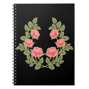 Vintage dammrosa rosor blommönster - Romantiskt Anteckningsbok