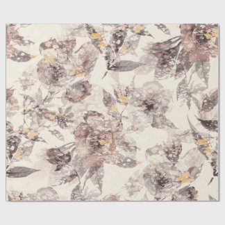 Vintage dammrosblommig presentinslag presentpapper
