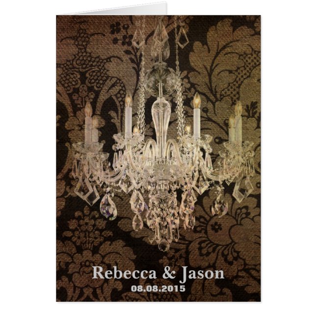 vintage-dammsugare bröllop hälsningskort (Framsidan)