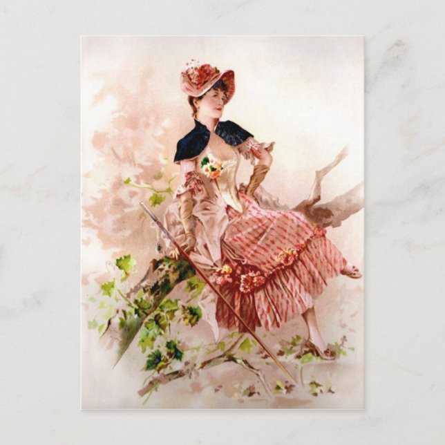 Vintage Damporträtt Postkort Vykort (Framsida)