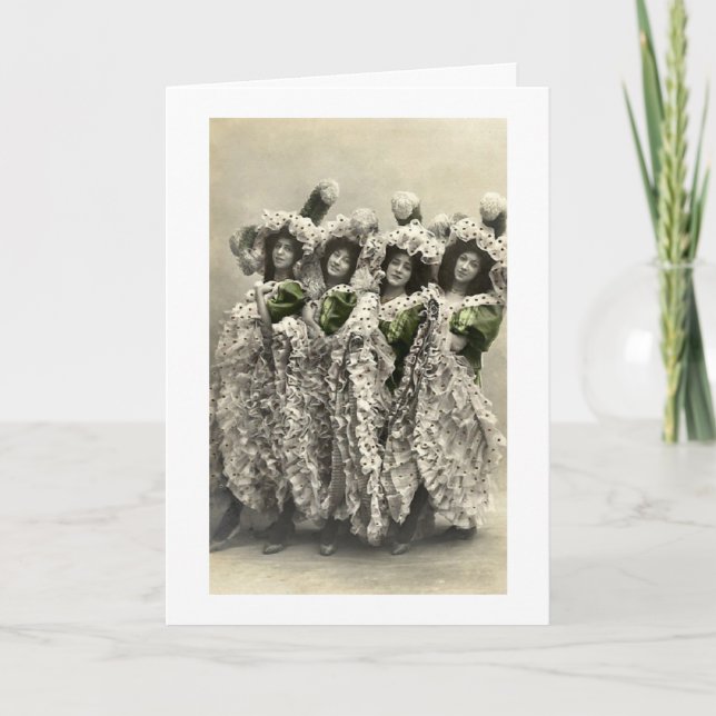 Vintage - danandeminnen med vänner, kort (Framsida)