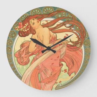 Vintage Dance av Alphonse Mucha Stor Klocka