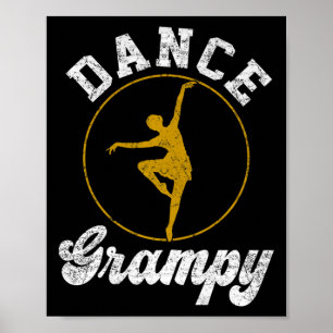 Vintage Dance Grampy Dance Älskare Fars dag Premi Poster