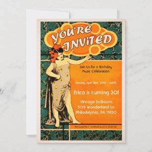 Vintage Dance Stil Party-inbjudan Inbjudningar