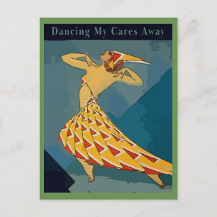 Vintage Dancer-vykort Vykort