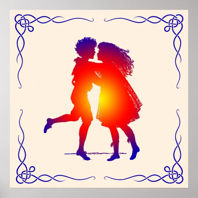 Vintage Dancing Couple Shining Poster (Framsidan)