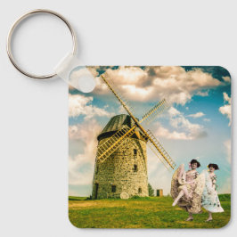 Vintage Dancing Flower Girls and Kvarn Nyckelring