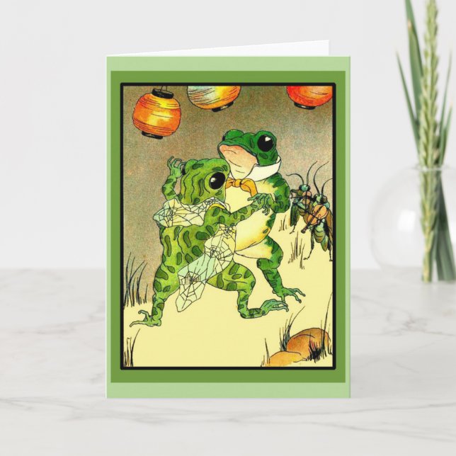 Vintage - Dancing Frog Couple Kort (Framsida)