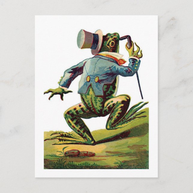 Vintage Dancing Frog Postcard Vykort (Framsida)