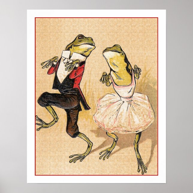 Vintage Dancing Frogs Poster (Framsidan)