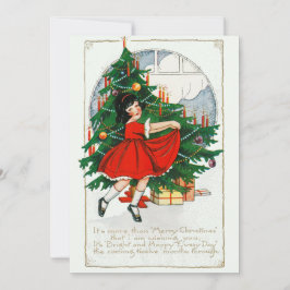 Vintage Dancing Girl-julkort Julkort
