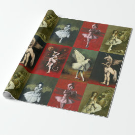 Vintage Dancing Imps Wrapping Paper Presentpapper