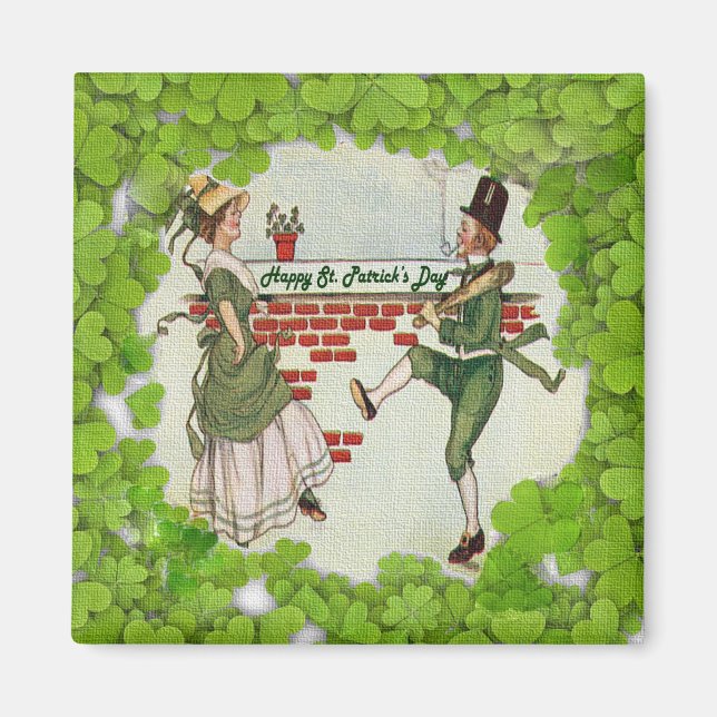 Vintage Dancing Irish Couple Magnet (Framsidan)