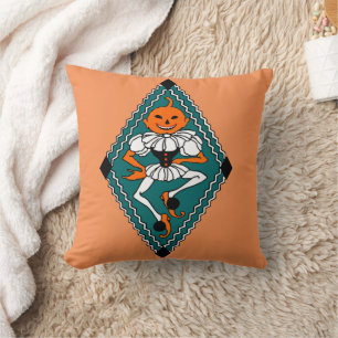 Vintage Dancing Pumpkin Dam   Square Dekorativ kud Kudde