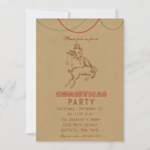 Vintage Dancing Reindeer-Julfest-inbjudan Inbjudningar