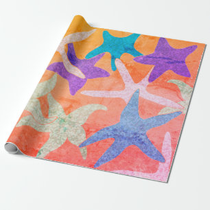 Vintage Dancing Starfish Wrapping Papprare Presentpapper