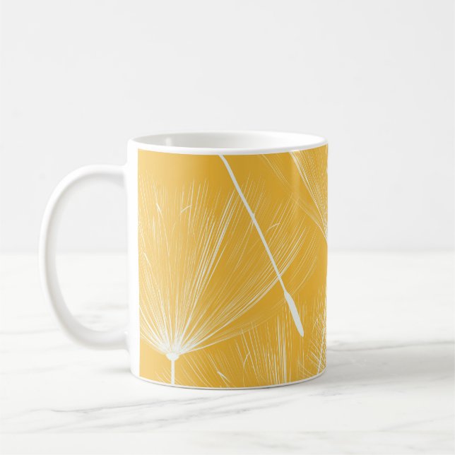 Vintage Dandelion: Sömlösa Mönster Kaffemugg (Vänster)