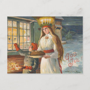 Vintage Danish Christmas God Jul Helg Vykort