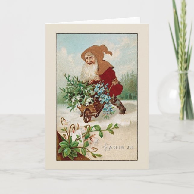Vintage Danish Glædelig Jul Christmas Card Helgkort (Framsida)