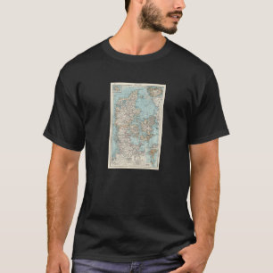 Vintage Danmark Karta 1900 T Shirt