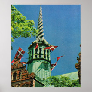 Vintage Danmark, Köpenhamn Lagrar Exchange Poster
