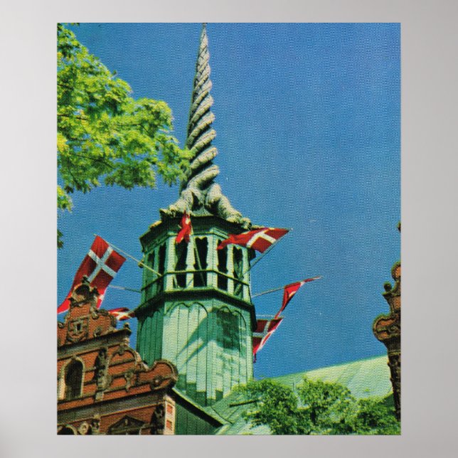 Vintage Danmark, Köpenhamn Lagrar Exchange Poster (Framsidan)