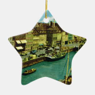 Vintage Danmark, Köpenhamnstrand Julgransprydnad Keramik
