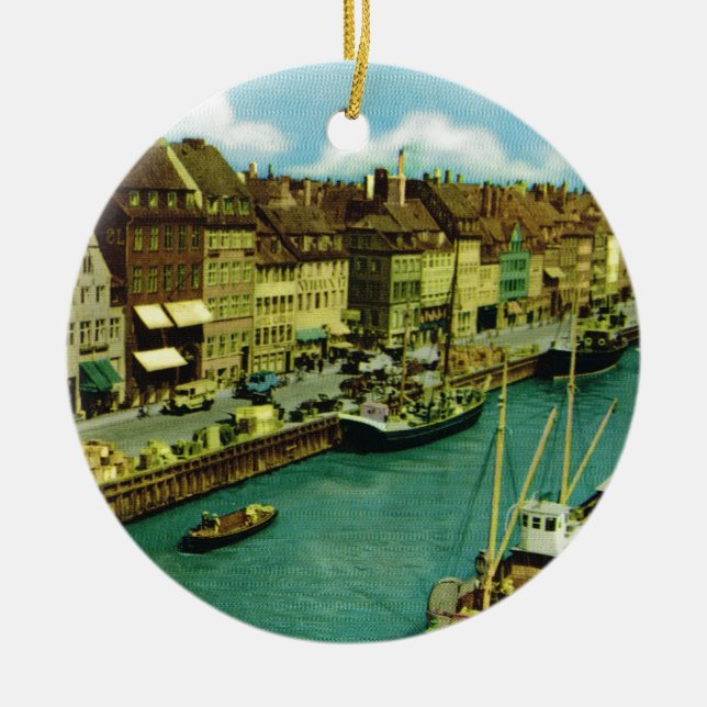 Vintage Danmark, Köpenhamnstrand Julgransprydnad Keramik (Framsidan)