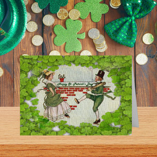 Vintage Danning Irish Couple Greeting Card, ZSSG Hälsningskort