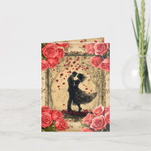 Vintage Dansande Par Alla Hjärtans Dag Platt Julko