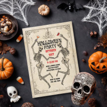 Vintage Dansande Skelett Elegant Gotisk Halloween