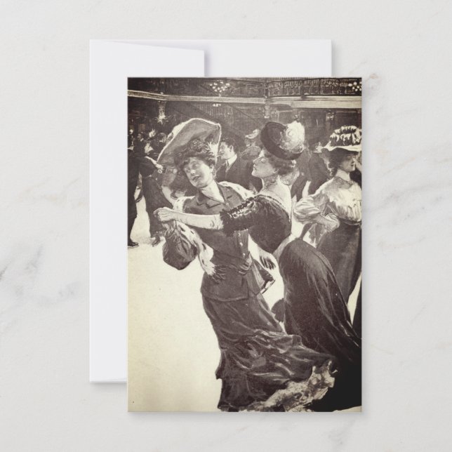 Vintage dansare Gay bröllopsinbjudan Spara Datumet (Framsida)