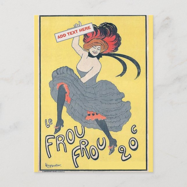 Vintage dansare, redigera text vykort (Framsida)