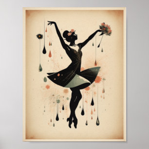 Vintage-dansflicka Poster