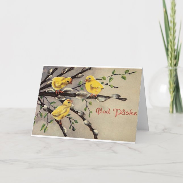 Vintage Dansk Påsk-kort Helgkort (Framsida)