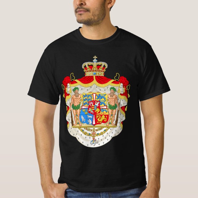 Vintage Danska Royalet Jackar Arm av Danmark Tee (Framsida)
