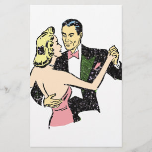 vintage danspar par brevpapper