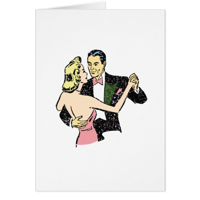 vintage danspar par hälsningskort (Framsidan)