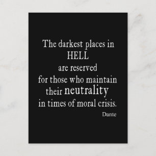 Vintage Dante Fan Neutrality Moral Crisis Quote Vykort