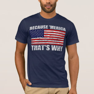 Vintage DÄRFÖR ATT 'MERICA SOM ÄR DÄRFÖR skjo Tee