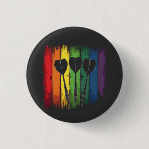 Vintage Dart-design med Vintagen LGBTQ Färg Knapp