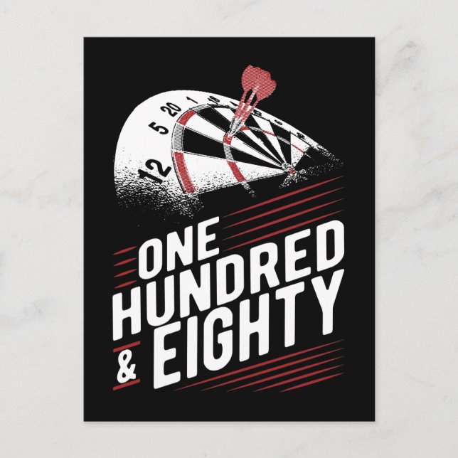 Vintage Dartpiltkastning Darttavla 180 Dartpilar Vykort (Framsida)