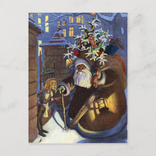 Vintage Dåtomte julpostkort Vykort