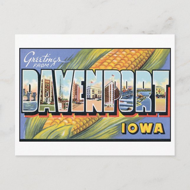 Vintage Davenport, Iowa vycard Vykort (Framsida)